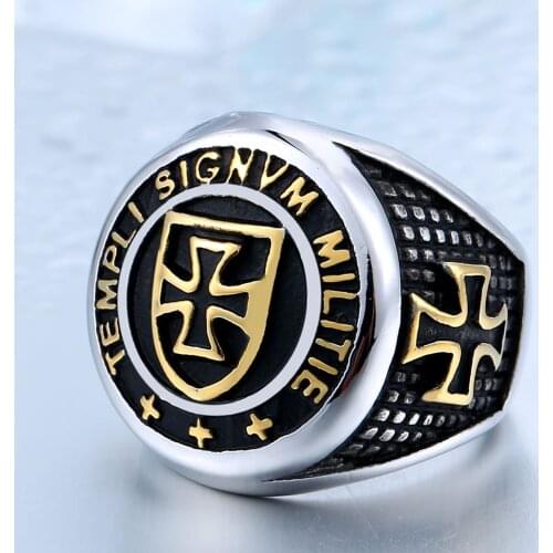 Retro World War II Stainless Steel Iron Cross Ring For Men Unique Fashion German Ring Biker Jewelry Gift Wholesale Size 7-13