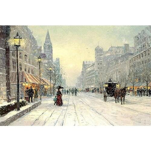 A9405 11CT/14CT/18CT/25CT/28CT oil street patterns Counted Cross Stitch DIY Cross Stitch Kits Embroidery Needlework Sets