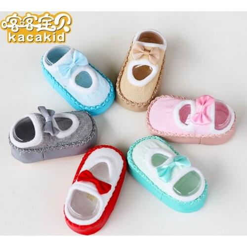 KACAKID Official Store Spring Unisex Baby Floor Socks Bow Knot Baby Boy Girl Floor Socks Antislip Infant Baby Floor Socks Ka1286