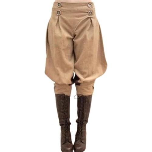 Autumn Western Women Pants Solid Color Bloomers Western Buttons Lantern Design Women Pants Sport 4XL