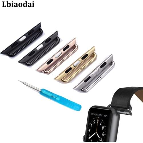 2Pcs Adapter for Apple Watch Band 44mm 40mm 42mm/38mm Stainless Steel Watchband Connector Apple Watch series 3 4 5 6 Accessories