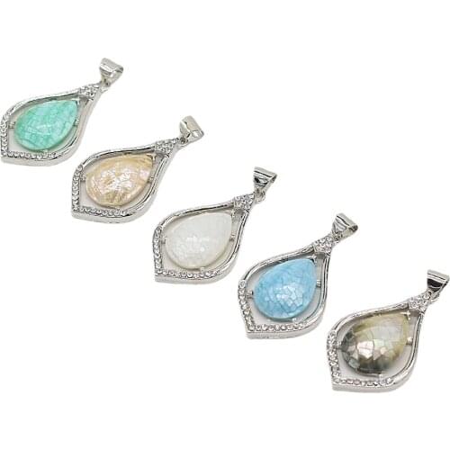 Natural Stone Pendants Reiki Heal Multi-color Shell Charms for Women Jewelry Making DIY Exquisite Necklace Earrings Gifts