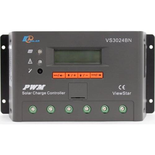 30A regulator PWM EPEVER Solar panels system free shipping 30amps VS3024BN solar power bank small station LCD display Screen
