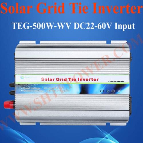 500W grid tied solar inverter, DC 22-60V to AC 90-130V/190-260V grid tied solar inverter