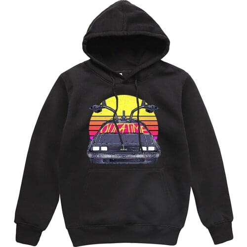 Back To Future Printing Hoodie Men Trendy Car Mens Hoodies Daily Casual Mens Streetwear Hip Hop Men Hoodie Streetwear