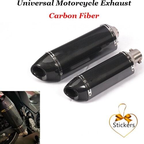 Motorcycle Carbon Fiber Exhaust Pipe Escape Modified Moto Muffler With DB Killer For NC750X R25 R3 GSXR600 Ninja 400 MT07 YZ15R