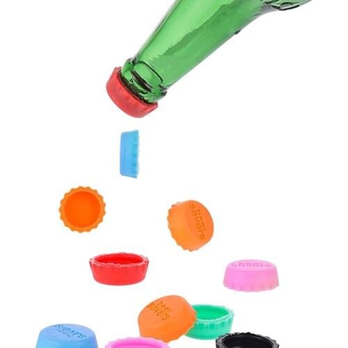 12pcs/set Colorful Silicone Wine Bottle Caps Beer Bottle Caps Reusable Round Silicone Bottle Caps Kitchen Bar Gadgets