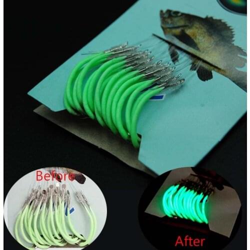 30pcs Luminous Fishing Hook with Line Barbed Carbon Steel Hooks Lure Sea Fishing Tackle Bait Jigs Accessory Fishing Hooks Pesca