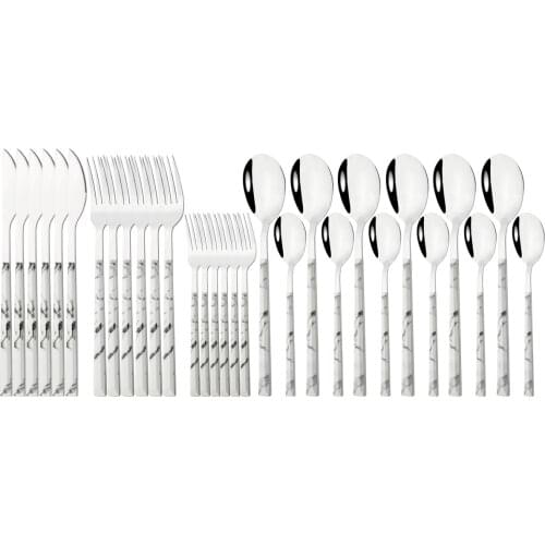 6Pcs/Set Stainless Steel Cutlery Set Wooden Handle Dinnerware Knife Dessert Fork Spoon Silverware Flatware Set Kitchen Tableware