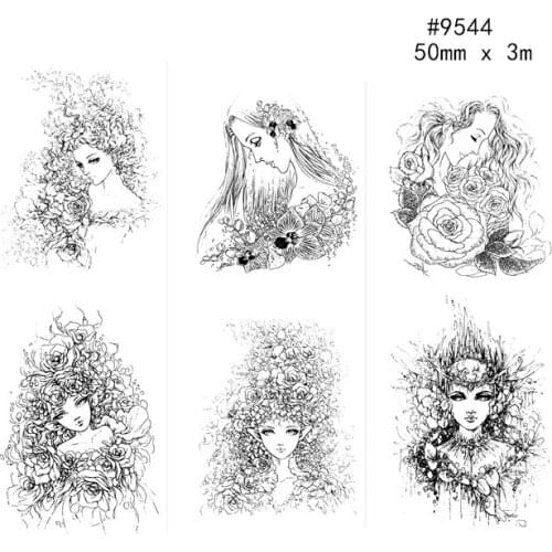 Free shipping 50mm*3m high quality washi paper tape/Beautiful wider black beauty face masking japan washi tape