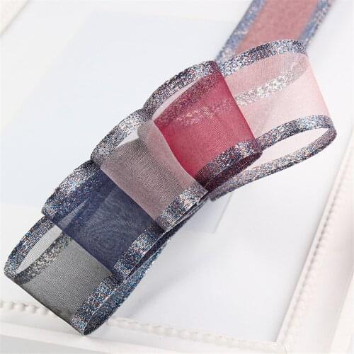 Glitter Colour Shredded Scallion Transparent Ribbon DIY Hairbows Accessories Apparel Sewing Fabric DIY Handmade Home Decor 194