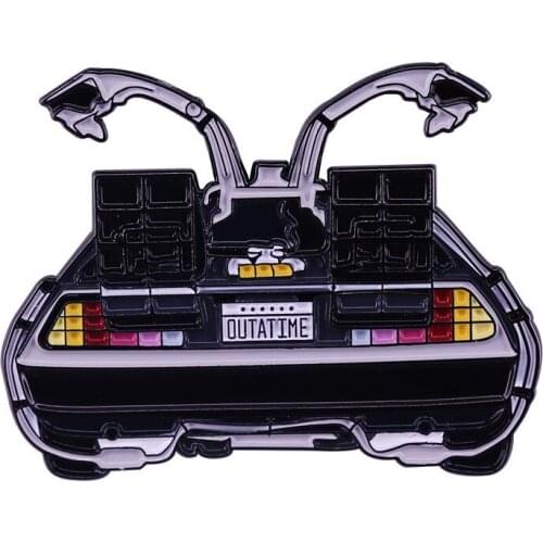Sci-fi Movies Back To The Future Brooch and Enamel Pin Dronen Car Lapel Pin