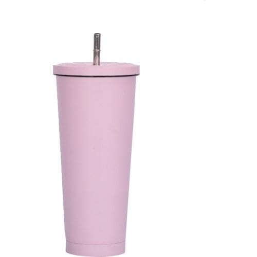 500Ml/750ML Stainless Steel Double Wall Watermelon Cup Metal Coke Mug with Straw Lid Beer Mugs water bottle
