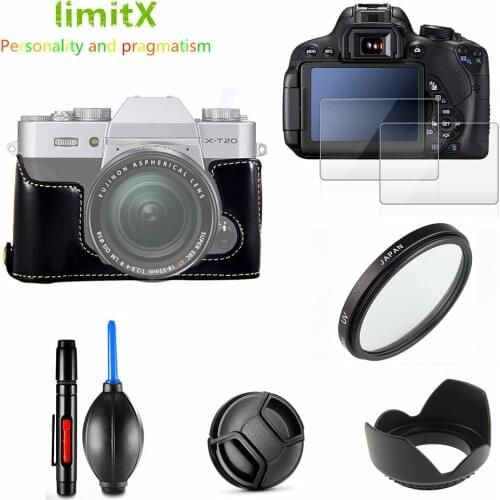 Camera case bag Screen Protector UV Filter Lens hood Cap pen Kit for Fujifilm X-T100 XT100 X-T20 XT20 X-T30 XT30 15-45mm lens