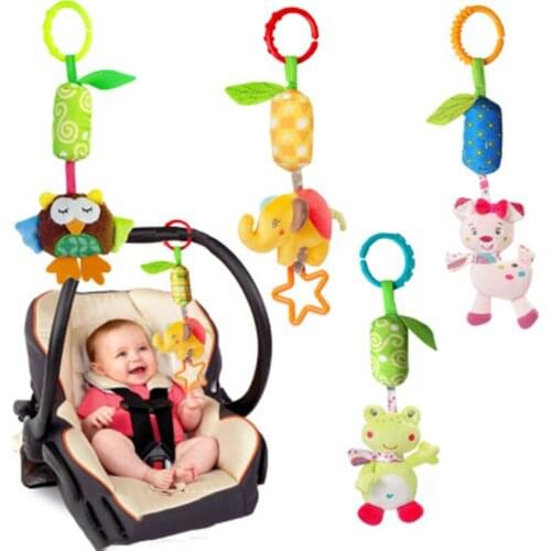 Baby Rattle Ring Bell Toys Plush Animal Hand Bell Toy Newborn Infant Early Educational Doll Christmas Gift for 0-1 Year Old Baby