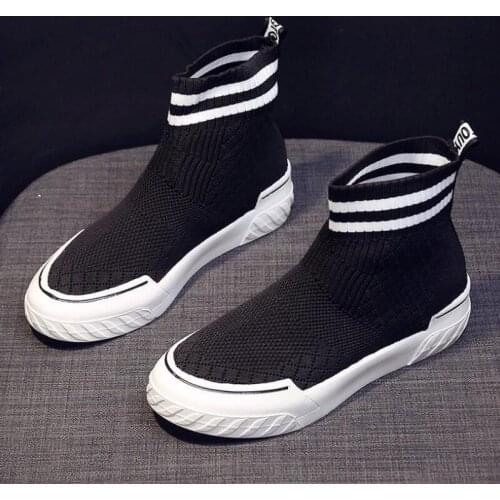 Elastic high top socks shoes women spring and autumn new European station tide shoes breathable casual sports Martin boots A20