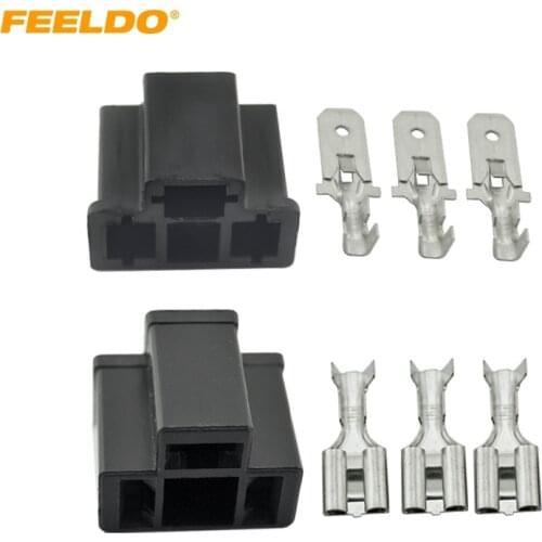 FEELDO 1Set Car Motorcycle H4/HB2/9003 Waterproof DIY Male/Female Quick Adapter Connector Terminals Plug Kit #HQ3917