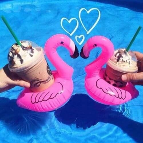 5pcs Flamingo Inflatable Drink Cup Holders Floating Toy Pool Hawaiian Wedding Bachelorette Party Decoration Event Party Supplies