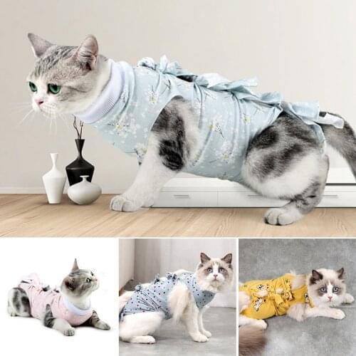 Cat Surgical Recovery Suits Cat Clothes Recovery Suit For Wounds Dog Shirt After Surgery Wear Weaning Recovery Suit Pet Clothes