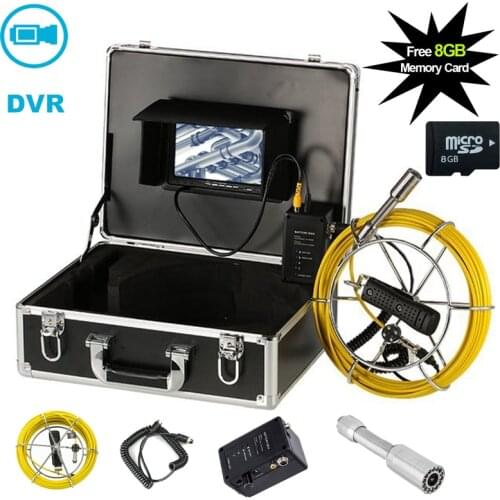 Video Pipe Inspection Camera 23mm With DVR 7Inch 20m Cable Reel Sewer Inspection Endoscope Camera System With Sun-visor