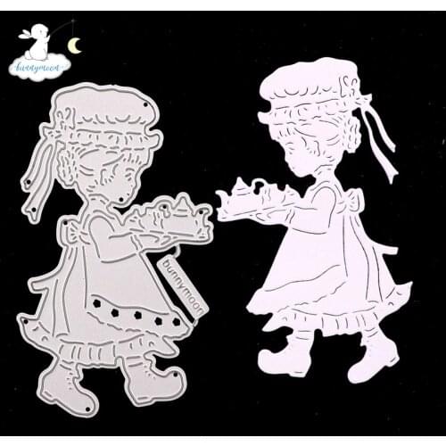 Bunnymoon 2020 Little Girl Metal Cutting Dies Embossing Scrapbooking Stencil Craft Cut Dies For DIY Card Crafts Handmade
