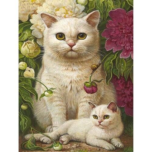 Lovely Cat Animal DIY Cross Stitch 11CT Embroidery Kits Craft Needlework Set Printed Canvas Cotton Thread Home Sell