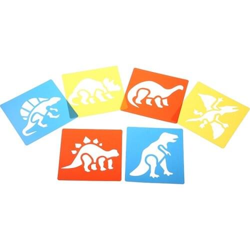 New Arrivals Washable Dinosaur Stencils 6 Different Painting Template Kids Arts Crafts Decorative Template