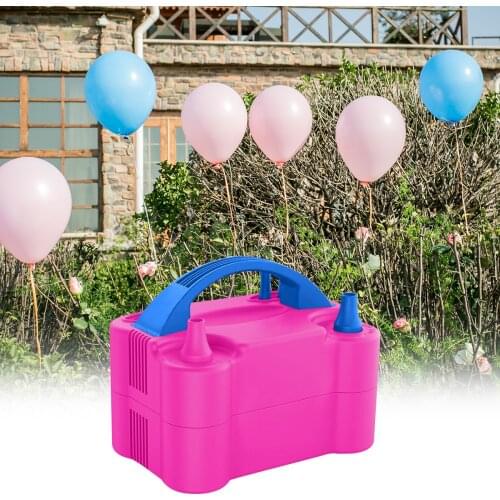 Double Hole Portable Electric Balloon Inflator Pump EU/US Plug Nozzle Air Compressor Inflatable Electric Balloon Pump Air Blower