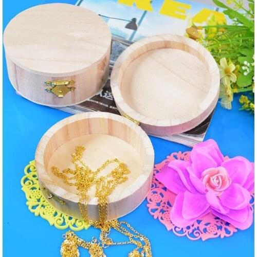 Small Round Wooden Storage Box Handmade Jewelry Organizer Soap Crafts Case Vintage Decorative Natural Craft Jewelry Box 1pcs