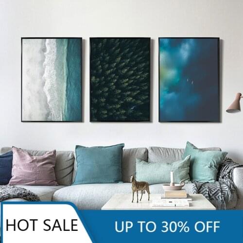 Nordic Forest Landscape Wall Art Canvas Painting Posters Prints Carribean Seascape Wall Decor For Paddle dream Home Decoration