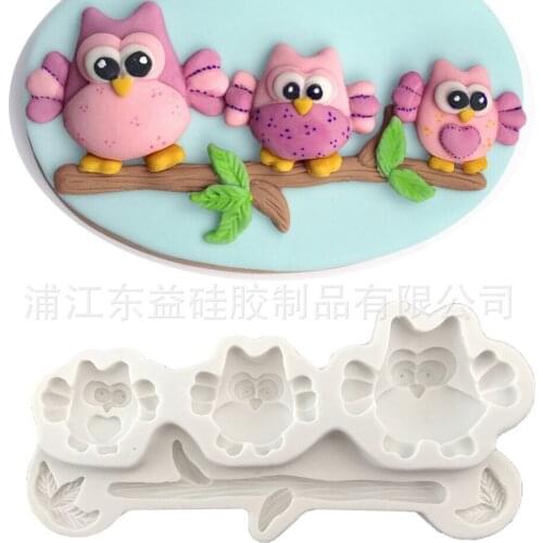 Owl Fondant Silicone Mold Clay Diy Cake Mold K133