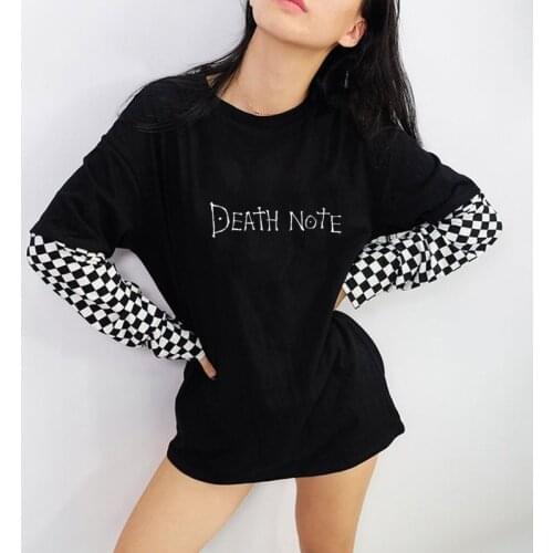Sunfiz YF Vintage 70s 80s Death Printed Casual T shirts Black Oversized Cotton Short Sleeve Tops Women Summer Graphic Cool Tees