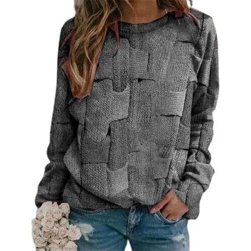 Tops women 2021 Vintage Knitted Sweatshirt Tie-dye Female top for Work Casual Pullover Womens Clothing 2021 Blue xxxl