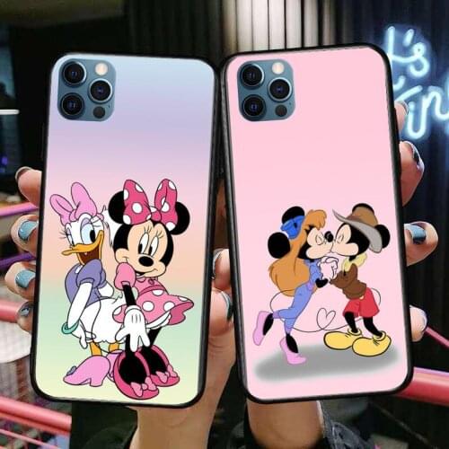 Minnie Mouse Mickey Hug Anime Phone Cases cover For iphone 11 Pro Max case 12 8 7 6 S XR PLUS X XS SE 2020 mini mobile cell she