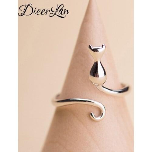 Punk Vintage Moon Cat Ring For Women Men Adjustable Size Geometric Rings Exquisite Creative Jewelry Wholesale 2021