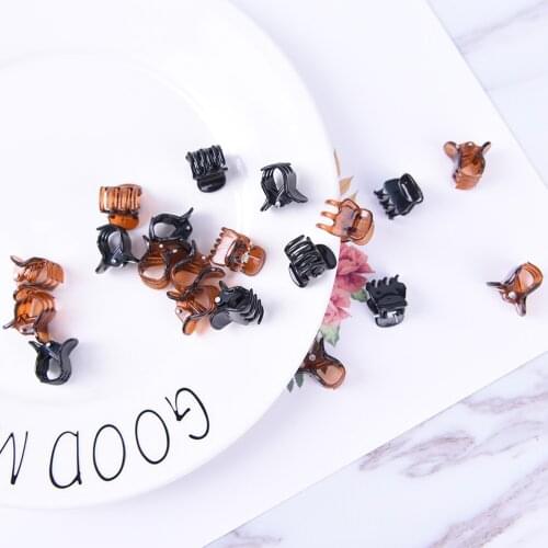24pcs/Bag Black Multicolor Hair Clips Clipper Clip Barrettes For Women Ladies Plastic 6 Claws Hairpin Headwear Hair Styling Tool