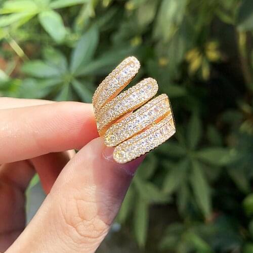 2020 New 2 Colors Copper Cubic Zirconia Adjustable Rings For Women Fashion Cute Jewelry for Women Gift OpenLive Rings