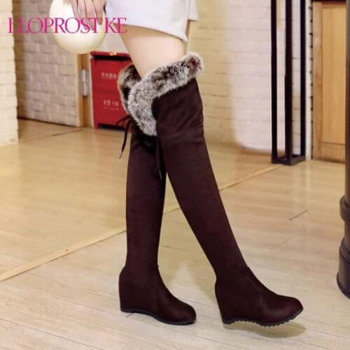 Lloprost ke 2020 Winter Ladies Sexy Over The Knee Fashion lace-up Platform Boots Women Solid High Heels Autumn Shoes Woman