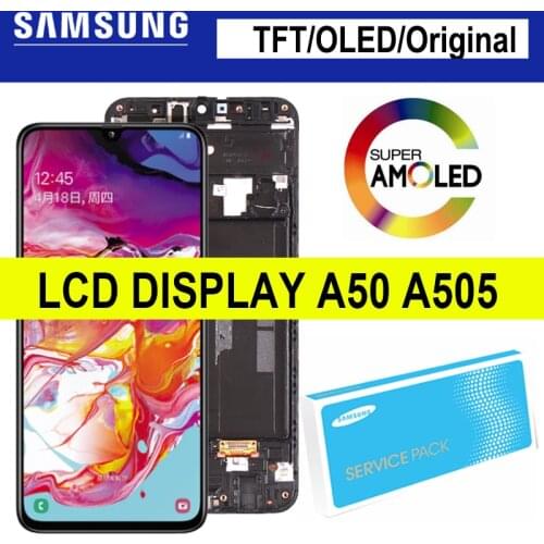 TFT/OLED/Super AMOLED LCD For Samsung Galaxy A50 2019 A505F/DS A505F A505FD A505A Display With Touch Screen Assembly Repair Part