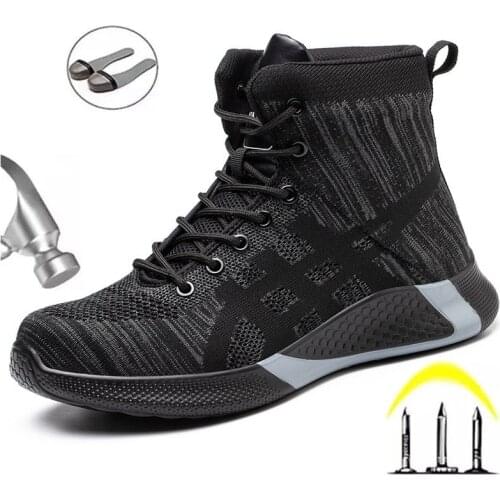 Winter Flying Woven and Velvet Warm Work Safety Shoes European Standard Anti-smashing Steel Toe Wear-resistant Protective Shoes