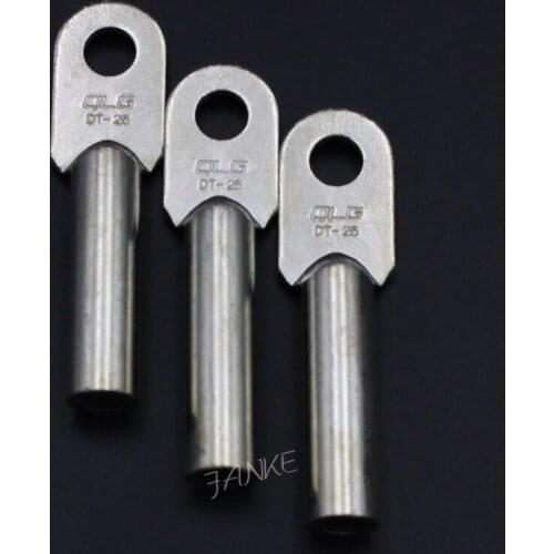 1pc DT-25 25mm2 CableTerminal Connector Copper Lug Coated tin Tone for 8.5mm Dia Bolt Electric power fittings National Standard