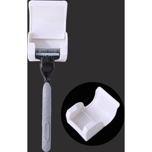 1PC Plastic Shaver Hanging Rack Clear Storage Shelf Bathroom Product Razor Holder Suction Cup Shelf Organizer