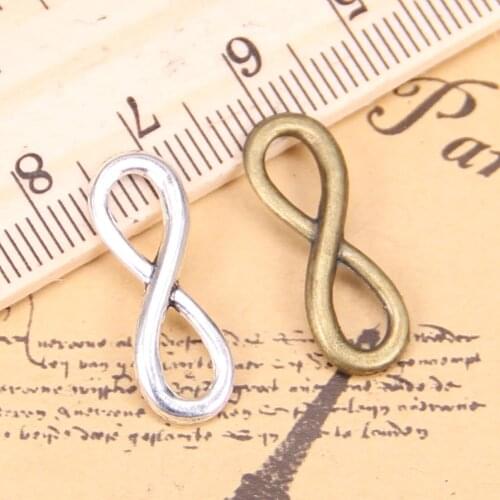 28pcs Charms infinity symbol connectors 23x8mm Antique Pendants,Vintage Tibetan Silver Jewelry,DIY for bracelet necklace
