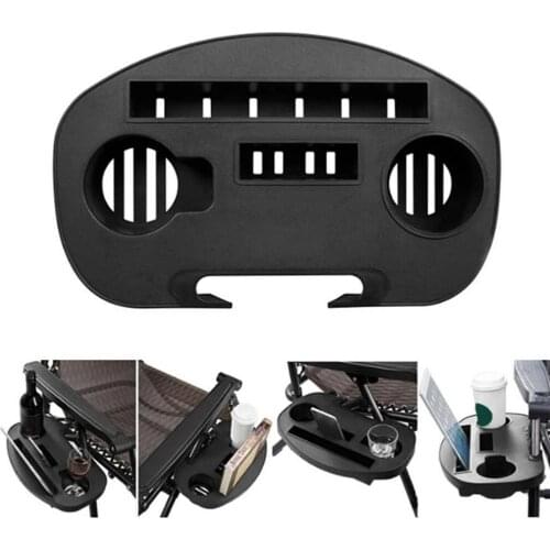 1X Black Gravity Folding Lounge Beach Chair Outdoor Camping Recliner Tray Tool Garden Folding Chair Tray silla playa (Only Tray)