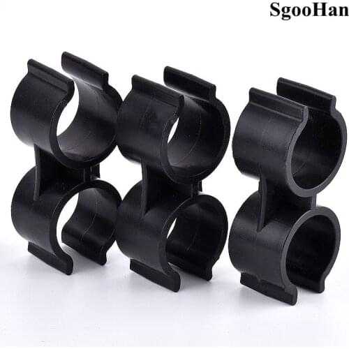 2~20 Pcs 25mm Type H PVC Pipe Clamps Double U Type Aquarium Fish Tank Fitting Agricultural Irrigation Garden Water Pipe Suppor