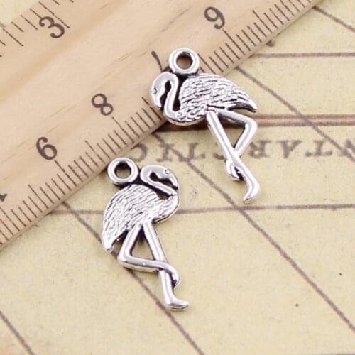 20pcs Charms Single Stand Crane Flamingo 24x20mm Tibetan Silver Color Pendants Antique Jewelry Making DIY Handmade Craft