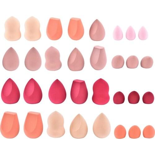 8 Pcs/Set Dual Use Beauty Wet And Dry Makeup Sponges Multiple Colour Concealer Foundation Gourd Puff With Bottle Cosmetic Tools