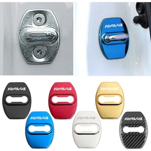 Door Lock Decoration Protection Cover flags emblem case for Toyota RAV4 2008-2018 2013 2017 accessories car styling