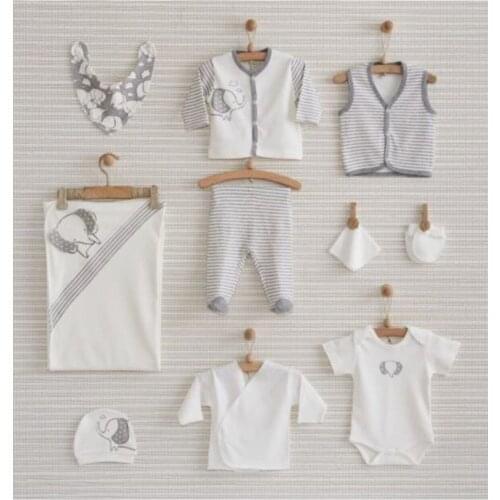 Authentic Unisex Baby White 10 Piece Hospital Output Set Lux 100 Cotton High Quality