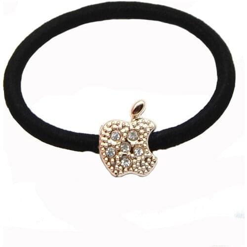 8 Style Selectable Golden Crown Stars Apple etc Crystal Elastic Hair Bands Headwear Gum Hair Accessories Women Ponytail Holder